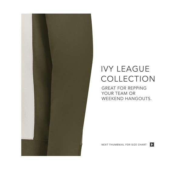 Holloway Ivy League Fleece Crew Raglan Sleeve Sweatshirt Olive Heather Birch XS - Picture 5 of 7